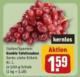 REWE Dunkle Tafeltrauben Angebot