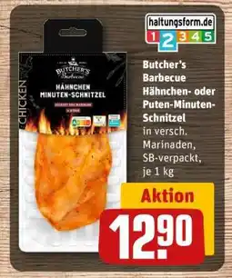 REWE Butcher’s Barbecue Hähnchen- oder Puten-Minuten-Schnitzel Angebot