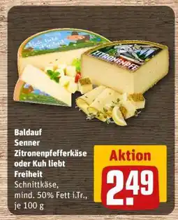REWE Baldauf Senner Zitronenpfefferkäse oder Kuh liebt Freiheit Angebot