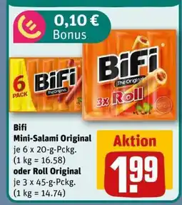 REWE BiFi Mini-Salami Original oder Roll Original Angebot