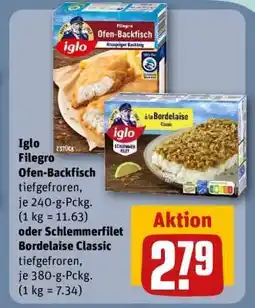 REWE Iglo Filegro Ofen-Backfisch oder Schlemmerfilet Bordelaise Classic Angebot
