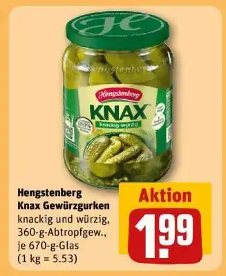 REWE Hengstenberg Knax Gewürzgurken Angebot