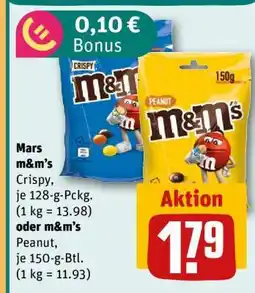 REWE Mars m&m’s Crispy oder m&m’s Peanut Angebot