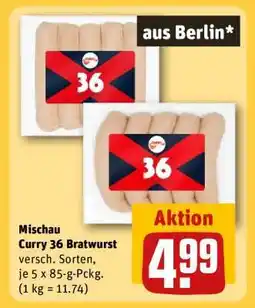 REWE Mischau Curry 36 Bratwurst Angebot