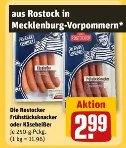 REWE Die Rostocker Frühstücksknacker oder Käsebeißer Angebot