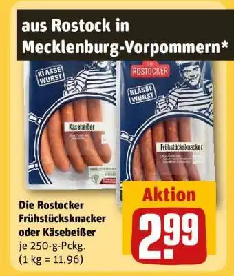 REWE Die Rostocker Frühstücksknacker oder Käsebeißer Angebot