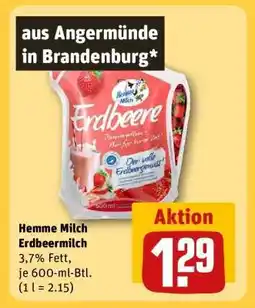 REWE Hemme Milch Erdbeermilch Angebot