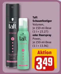 REWE Taft Schaumfestiger Volumen oder Haarspray Power Angebot