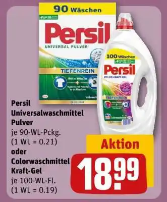 REWE Persil Universalwaschmittel Pulver oder Colorwaschmittel Kraft-Gel Angebot