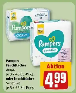 REWE Pampers Feuchttücher Aqua oder Feuchttücher Sensitive Angebot