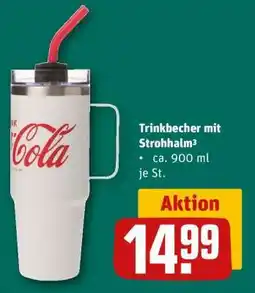 REWE Trinkbecher mit Strohhalm³ Angebot