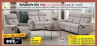 Norma Relaxsofa-Set 3tlg. mit 5 Relaxfunktionen Angebot