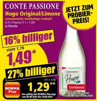 Norma CONTE PASSIONE Hugo Original/Limone Angebot