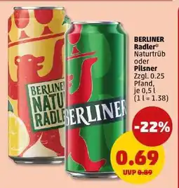 PENNY BERLINER Radler Naturtrüb oder Pilsner Angebot