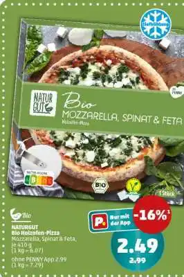PENNY NATURGUT Bio Holzofen-Pizza Mozzarella, Spinat & Feta Angebot