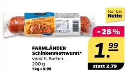 NETTO FARMLÄNDER Schinkenmettwurst Angebot