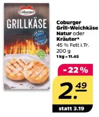 NETTO Coburger Grill-Weichkäse Natur oder Kräuter Angebot