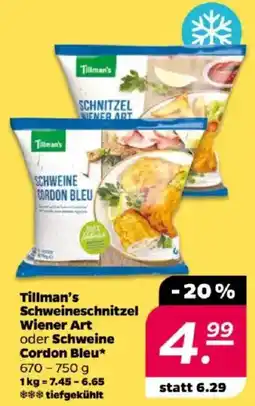 NETTO Tillman's Schweineschnitzel Wiener Art oder Schweine Cordon Bleu Angebot