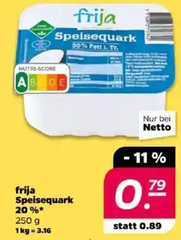 NETTO frija Speisequark 20% Angebot