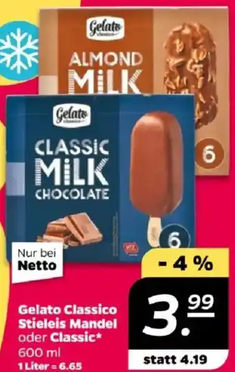 NETTO Gelato Classico Stieleis Mandel oder Classic Angebot