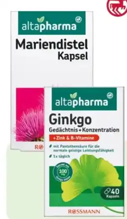 Rossmann Altapharma Mariendistel Kapsel Angebot