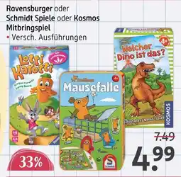 Rossmann Ravensburger ravensburger oder schmidt spiele oder kosmos mitbringspiel Angebot