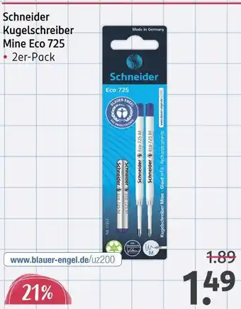 Rossmann Schneider kugelschreiber mine eco 725 Angebot