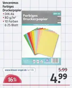 Rossmann Venceremos farbiges druckerpapier Angebot
