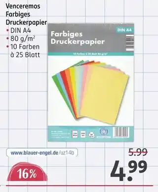 Rossmann Venceremos farbiges druckerpapier Angebot