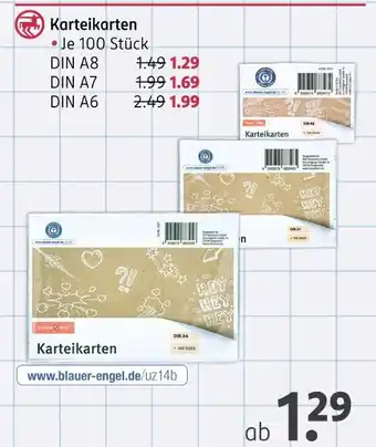 Rossmann Karteikarten din a8 Angebot