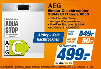 Expert Aeg einbau-geschirrspüler gs649exti serie 6000 Angebot