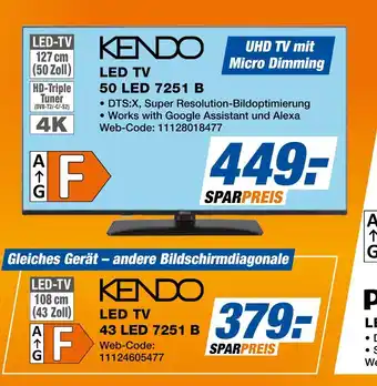 Expert Kendo led tv 43 led 7251 b Angebot