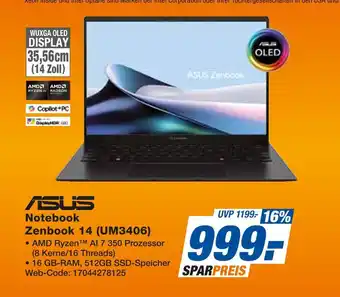 Expert Asus notebook zenbook 14 (um3406) Angebot