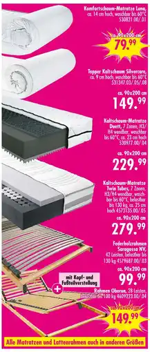 Möbel Boss Komfortschaum-matratze luna Angebot