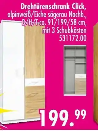 Möbel Boss Drehtürenschrank click Angebot