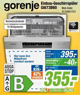 Expert Gorenje einbau-geschirrspüler gi673b60 Angebot