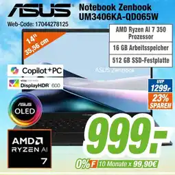 Expert Asus notebook zenbook um3406ka-qd065w Angebot