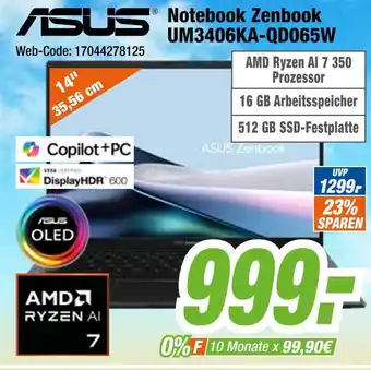 Expert Asus notebook zenbook um3406ka-qd065w Angebot