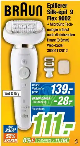Expert Braun epilierer silk-épil 9 flex 9002 Angebot