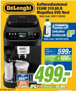 Expert Delonghi kaffeevollautomat ecam 310.60.b magnifica evo next Angebot