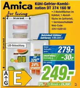 Expert Amica kühl-gefrier-kombination dt 374 160 w Angebot