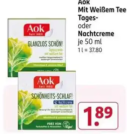 Rossmann Aok mit weißem tee tagescreme Angebot