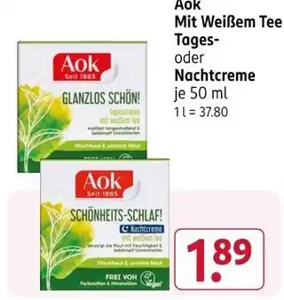 Rossmann Aok mit weißem tee tagescreme Angebot