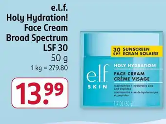 Rossmann E.l.f. holy hydration! face cream broad spectrum lsf 30 Angebot