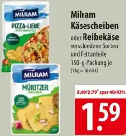 Famila Nord Ost Milram Käsescheiben oder Reibekäse Angebot
