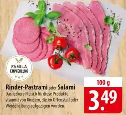 Famila Nord Ost Rinder-Pastrami oder Salami Angebot
