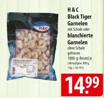 Famila Nord Ost H&C Black Tiger Garnelen oder blanchierte Garnelen Angebot