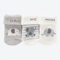NKD Baby-Newborn-Frotteesocken mit Elefanten-Motiven, 3er-Pack Angebot