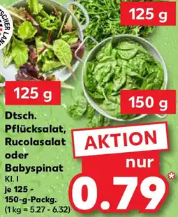 Kaufland Dtsch. Pflücksalat, Rucolasalat oder Babyspinat Angebot