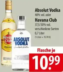 Famila Nord Ost Absolut Vodka oder Havana Club Angebot